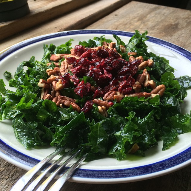 cranberry walnut kale salad